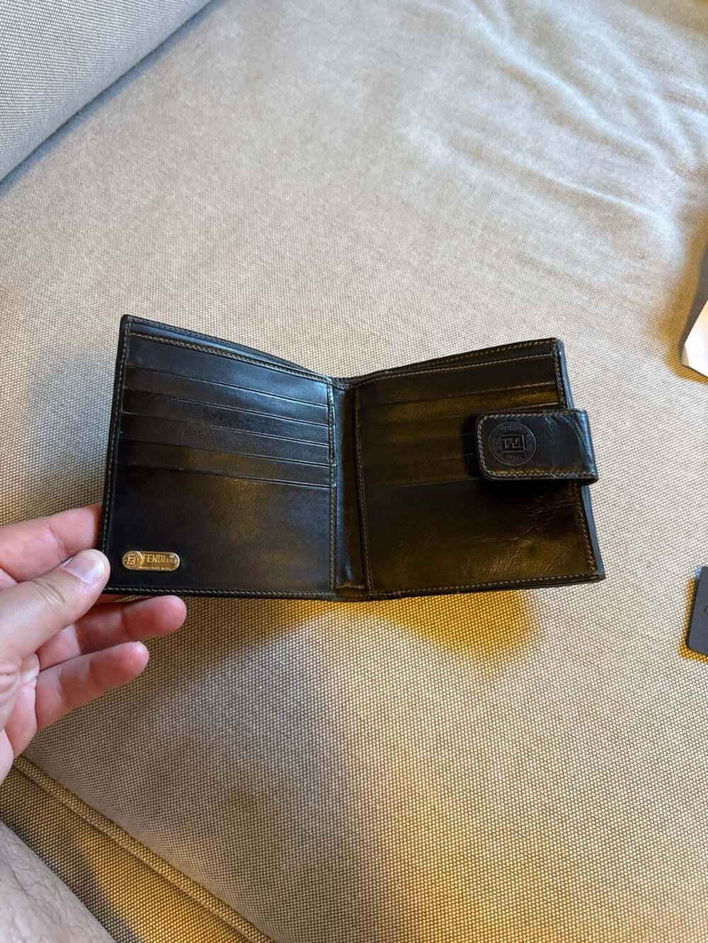 Fendi Vintage Pequin Striped Bi-Fold Wallet with Coin Pocket - Picture 5 of 10